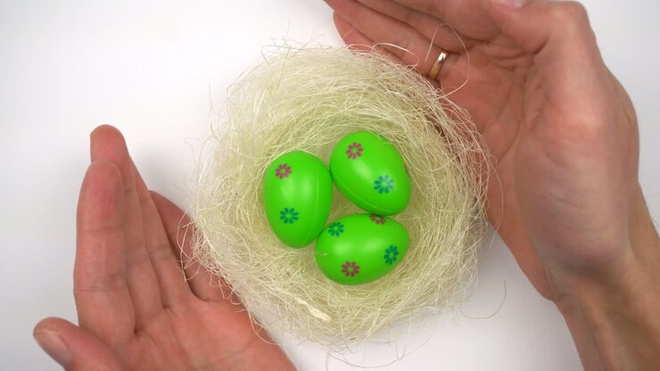 Symbol of Easter. Colorful Easter eggs and a holiday in every home.