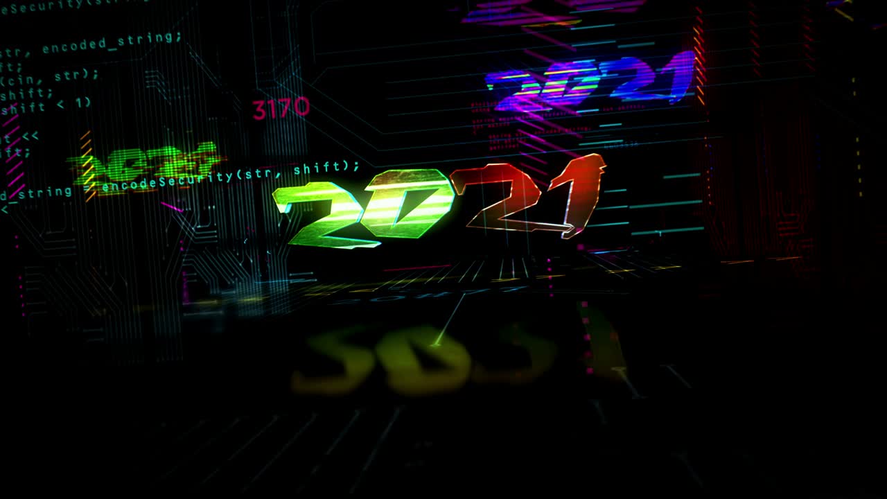 animación futurista de estilo cyberpunk del año 2021