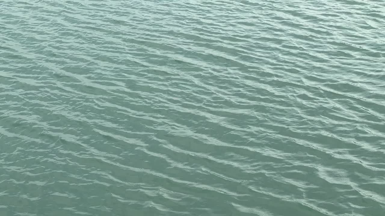 Close-up side shot of turquoise small waves