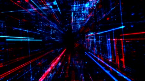 ciudad virtual digital abstracta. escaneo de la ciudad para el concepto de ataque de hackers. render 3d 4k bucle