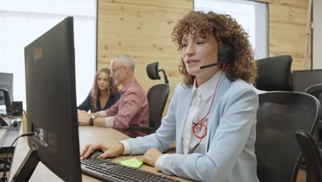 customer service representatives in an office setting