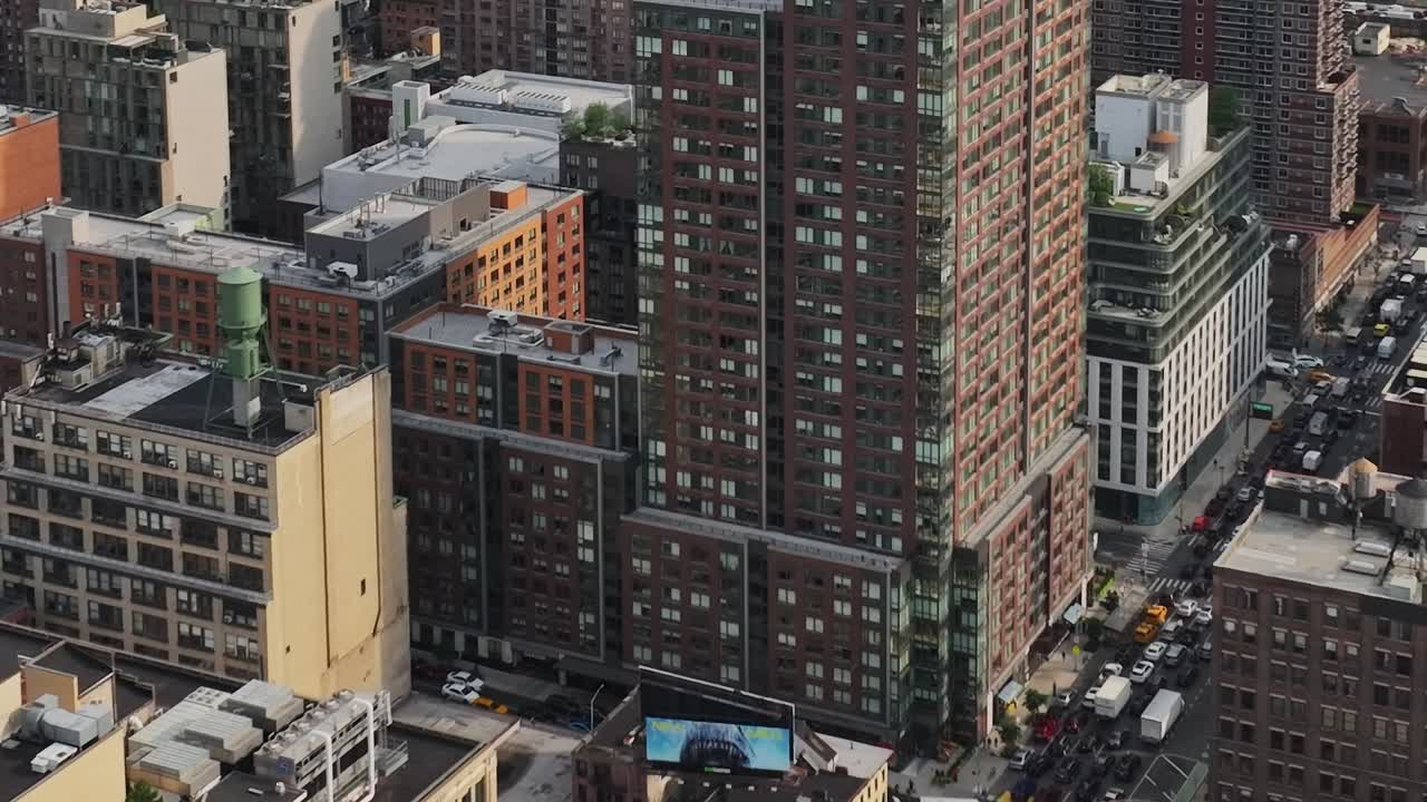 Urban landscape showcases the bustling streets of New York's skyline