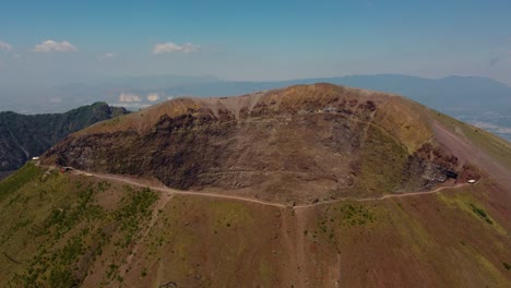 4K-fast-aerial-tracking-shot-of-the-crater-of-Mount-Vesuvius