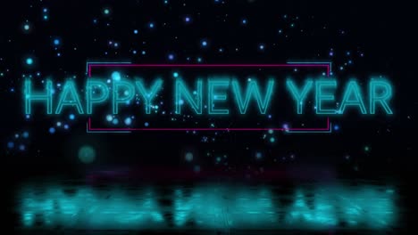 Animation-of-happy-new-year-text-over-spots