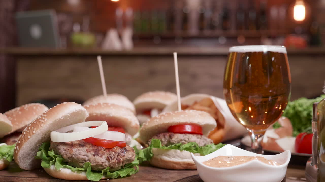 Burgers and Beer at the Bar