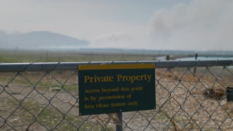 No-Acces-Sign-Mount-Cook-National-Park-with-Wildfire-in-the-Background