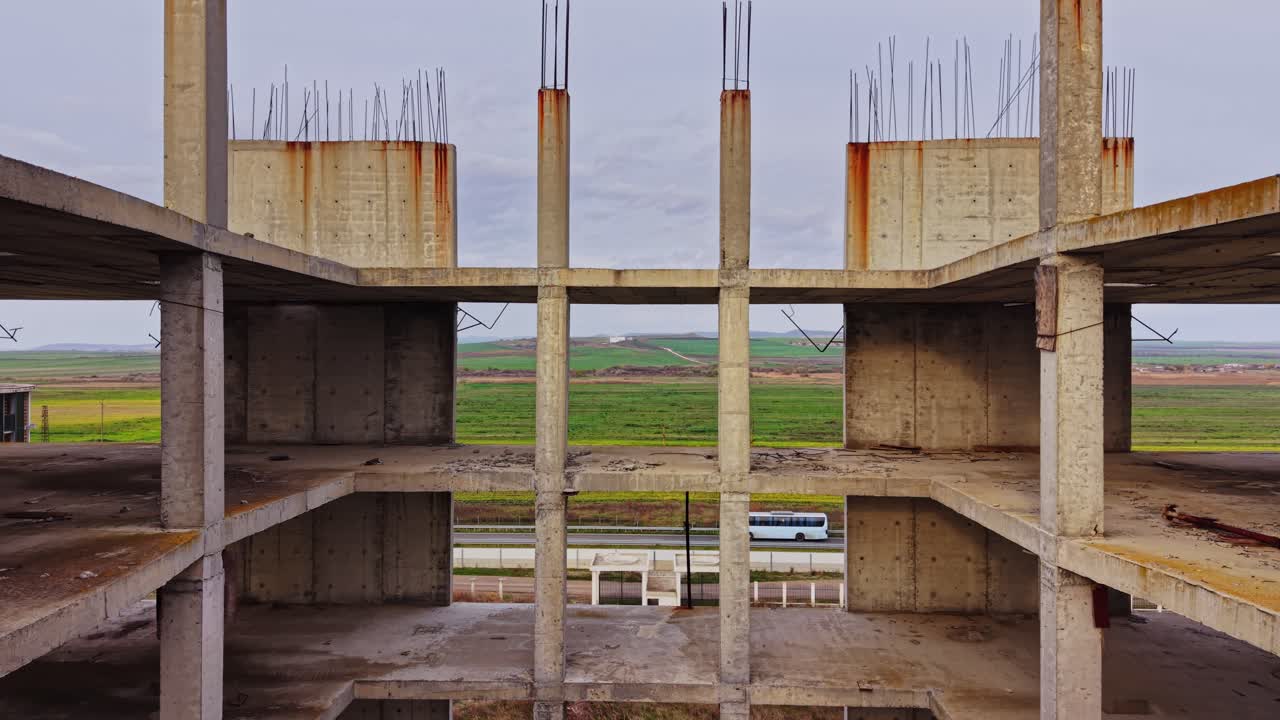 Exploring unfinished construction site with open views of the landscape