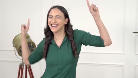 Indian-woman-cheering-and-celebrating