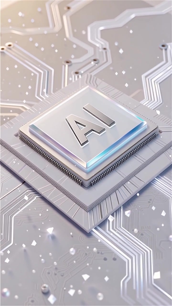 Futuristic AI Chip Motherboard Technology Background