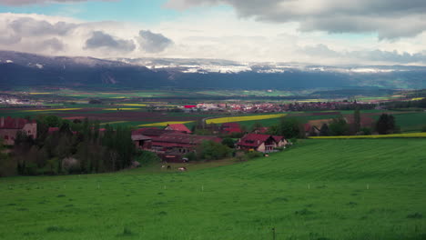 switzerland, time lapse with overcast sky over the valley