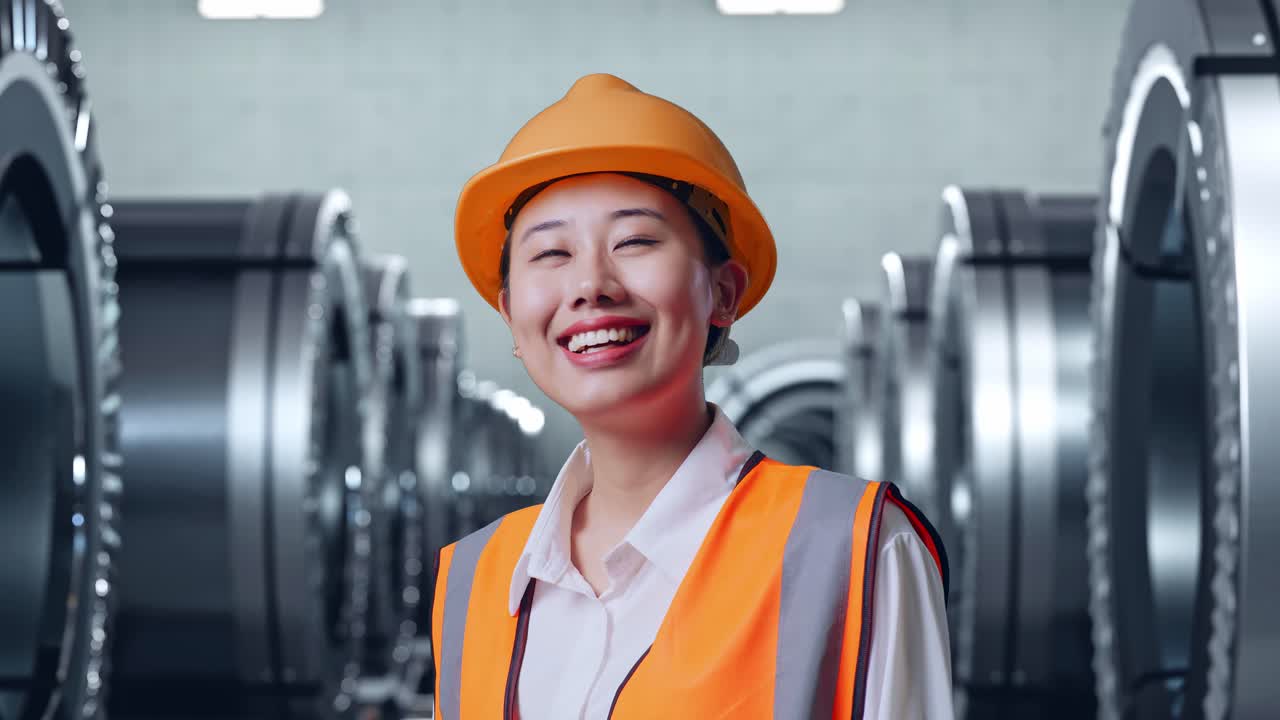 제조 시설에서 여성 엔지니어