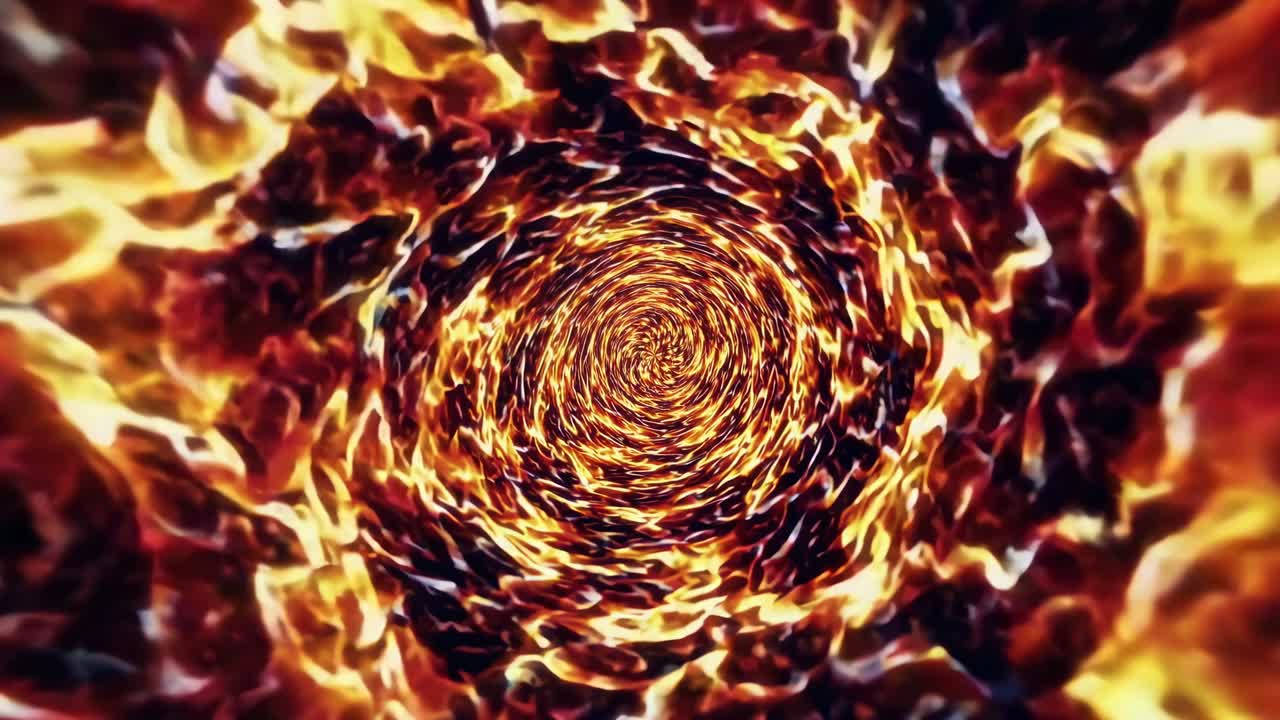 Fiery Tunnel Abstract