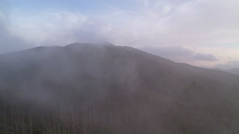 Subiendo-A-Las-Nubes-Con-Mt-Mitchell-Nc,-Carolina-Del-Norte-En-El-Fondo