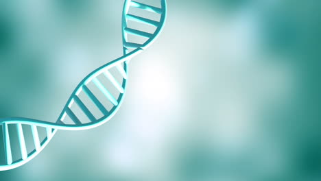 Animation-Eines-Sich-Drehenden-DNA-Strangs-Mit-Kopierraum-Auf-Grünem-Hintergrund