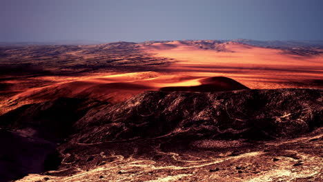 view of the yellow and rusty sandy mountains