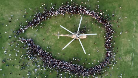 top-down views of helicopter