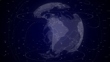 digitaler globus dreht sich und zoomt auf das land bolivien ein.