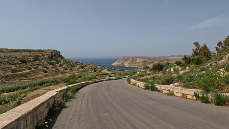 cinematic stabilized shot of a road on malta, europe