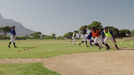 baseball players training