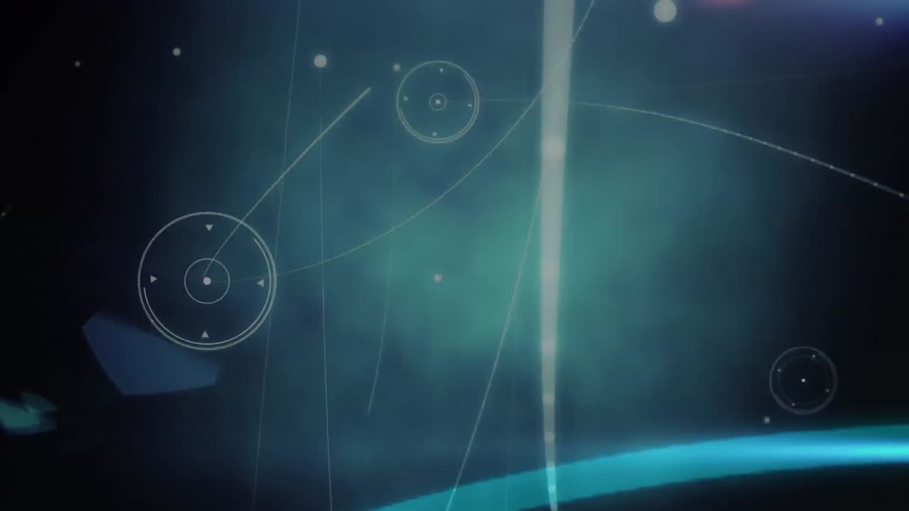 Animation of networks of connections over black background