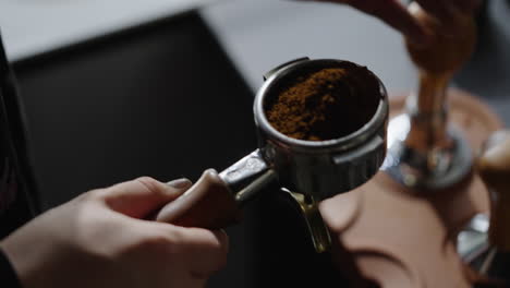 barista preparing espresso