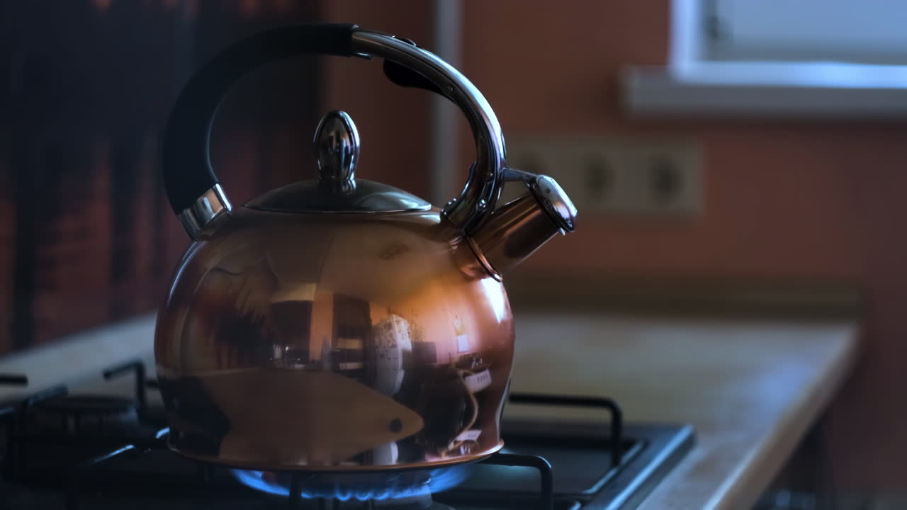 Copper Kettle on a Gas Stove