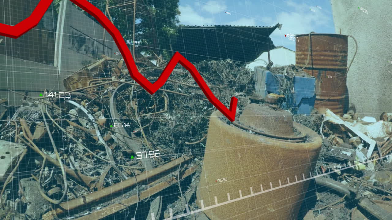 Animazione di elaborazione dati finanziari su discarica
