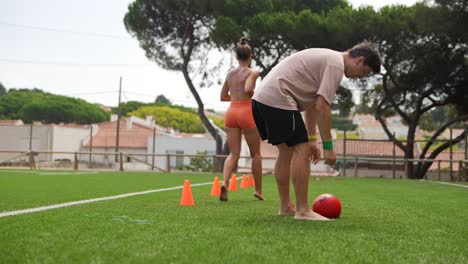 Agility training on turf