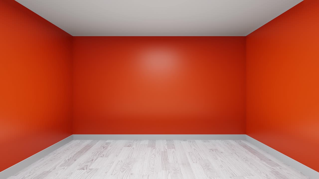 3D rendering interior design, walls in the 7 colors of the rainbow