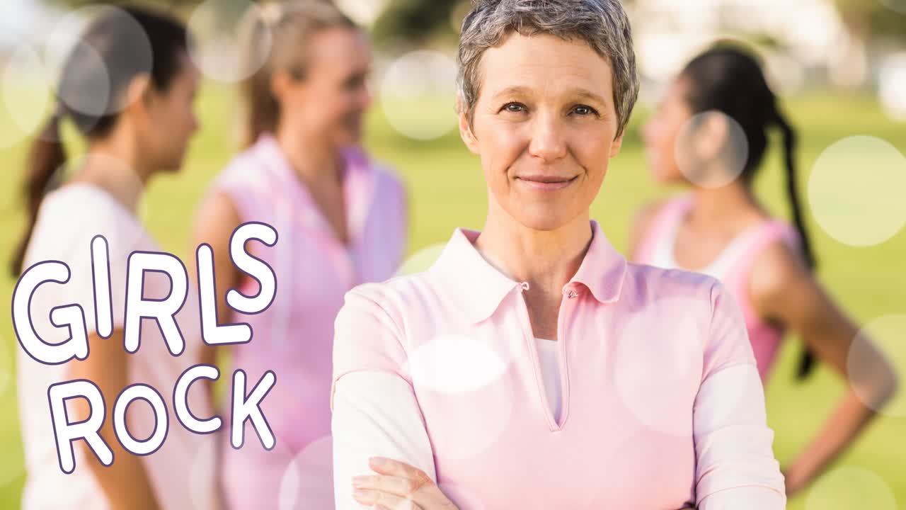 소녀들의 애니메이션 록 텍스트 다양 한 그룹의 다양 한 그룹의 웃는 여성