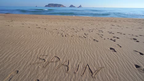 pals beach in begur medes islands drawing in the sand spain costa brava europe