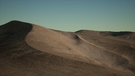 Aerial-view-on-big-sand-dunes-in-Sahara-desert-at-sunrise