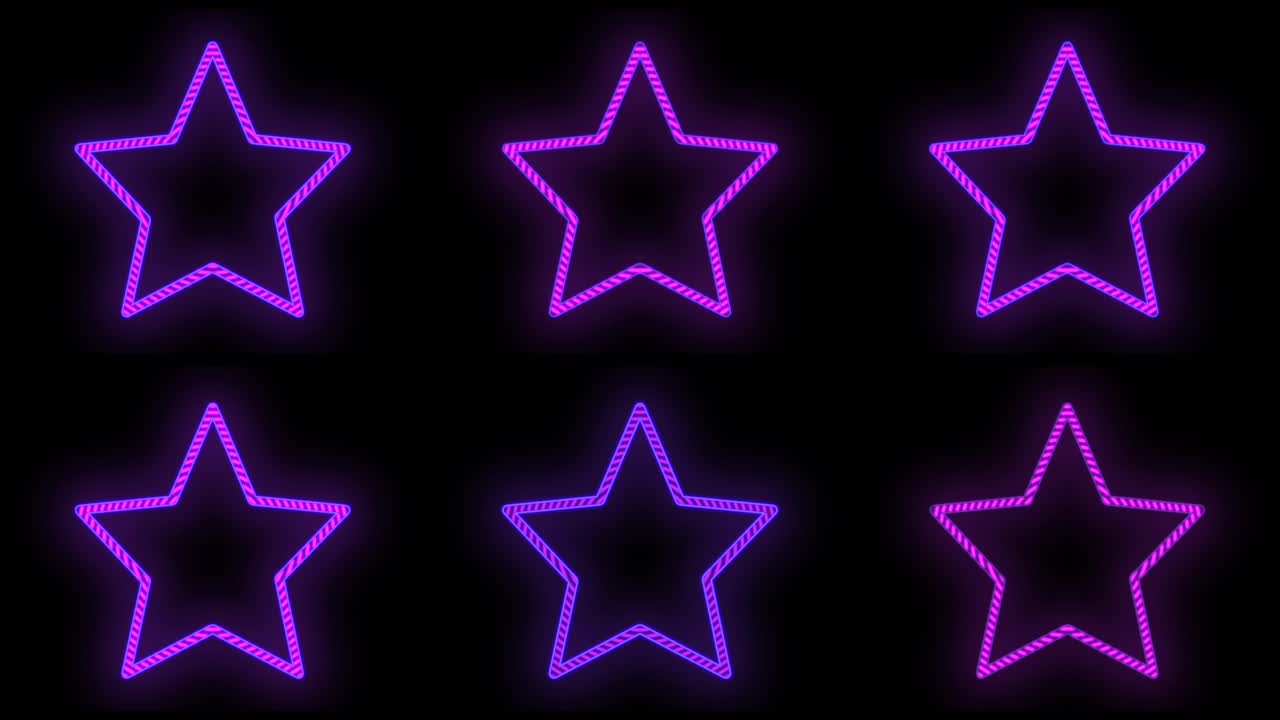 Motivo di stelle viola neon di notte