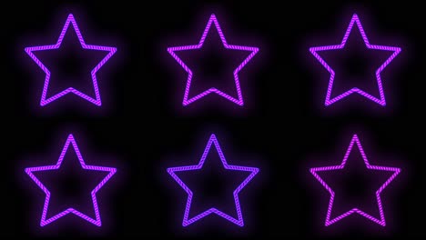 Neon-purple-stars-pattern-in-night