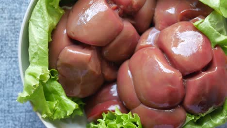 raw chicken liver in a bowl