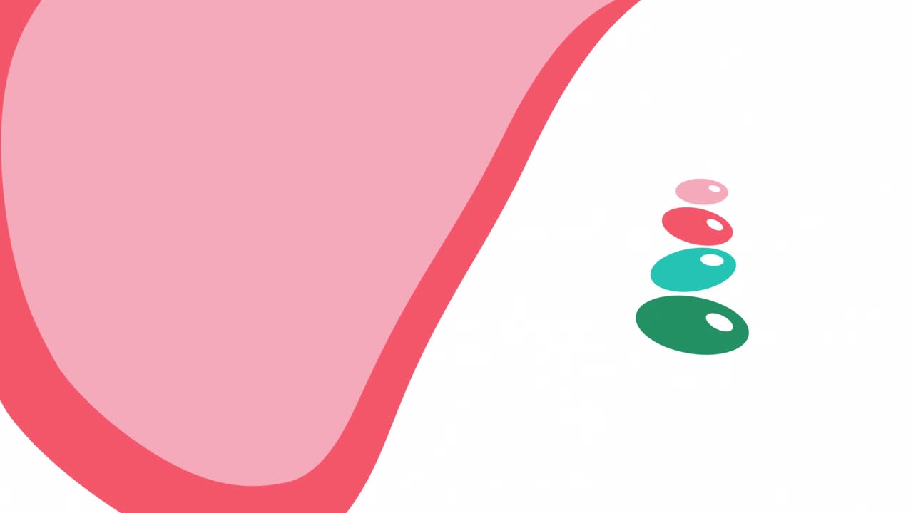 색 배경에 만화 요가 기호의 4k 비디오