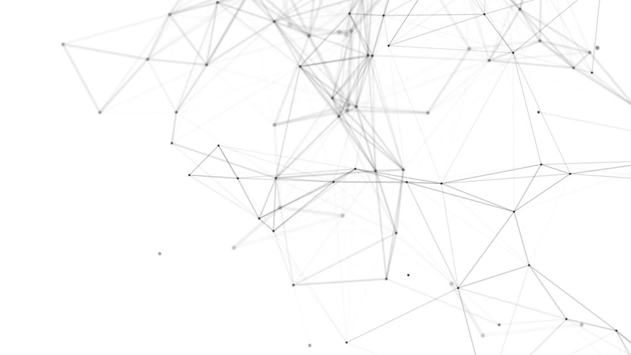 Plexus fantasy abstract technology. Abstract geometric background with moving lines, dots and triangles. Science. Medicine and technology. Loop animations