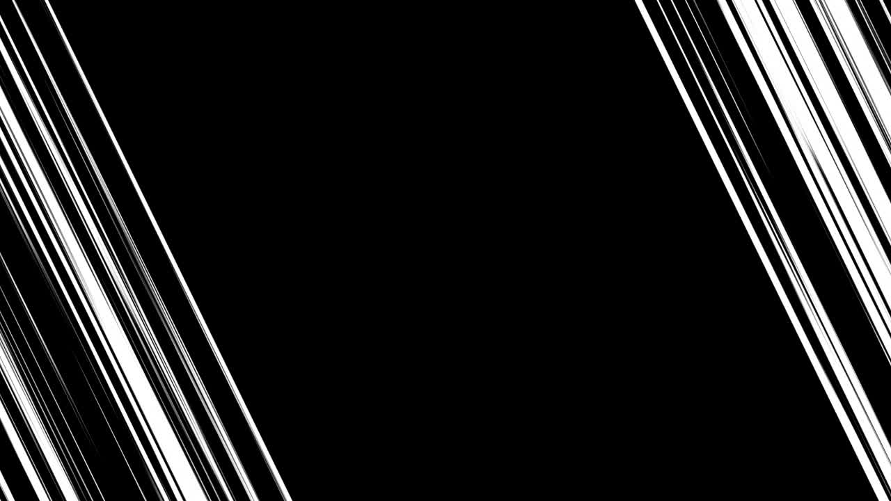Animated White Diagonal Speed Lines on Black Background