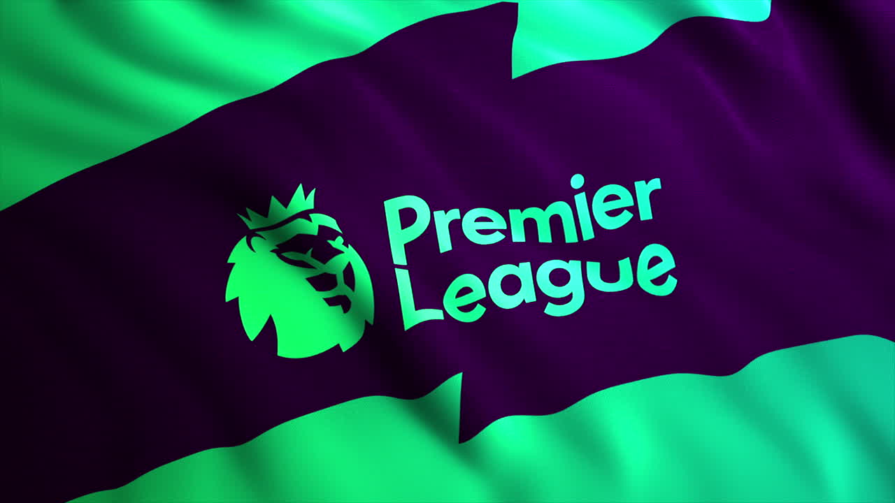 프리미어 리그의 로고가 직물 위에