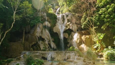 kuang si waterfall near luang prabang in laos