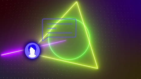 Animation-Von-Mediensymbolen-über-Sich-Bewegenden-Neonformen