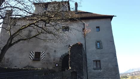 old-historical-Schattenburg-museum-Feldkirch-building-looks-ruin-and-no-people