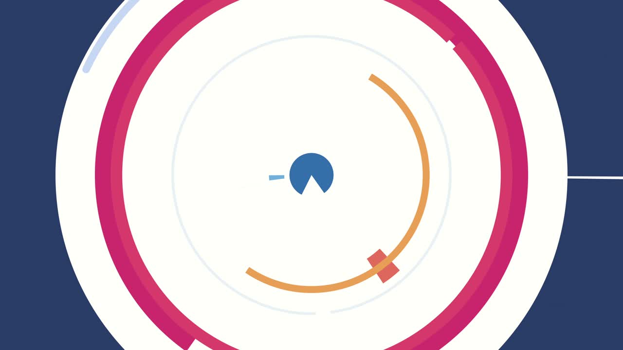 인트로에 대한 이동 효과와 함께 원의 추상적인 패턴