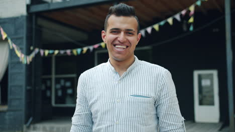 smiling man outdoors