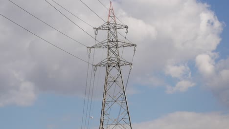 power lines in a blue sky