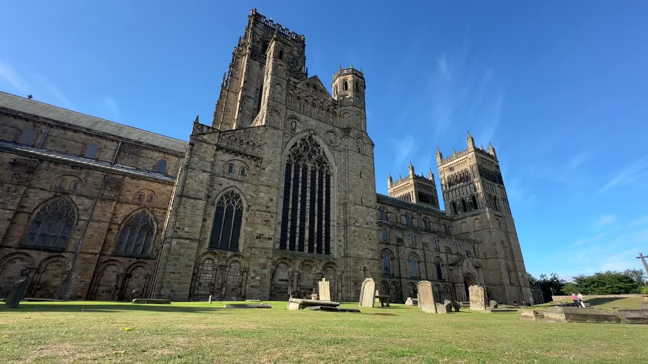 Durham town city north east england cathedral university river wear bridge sunny