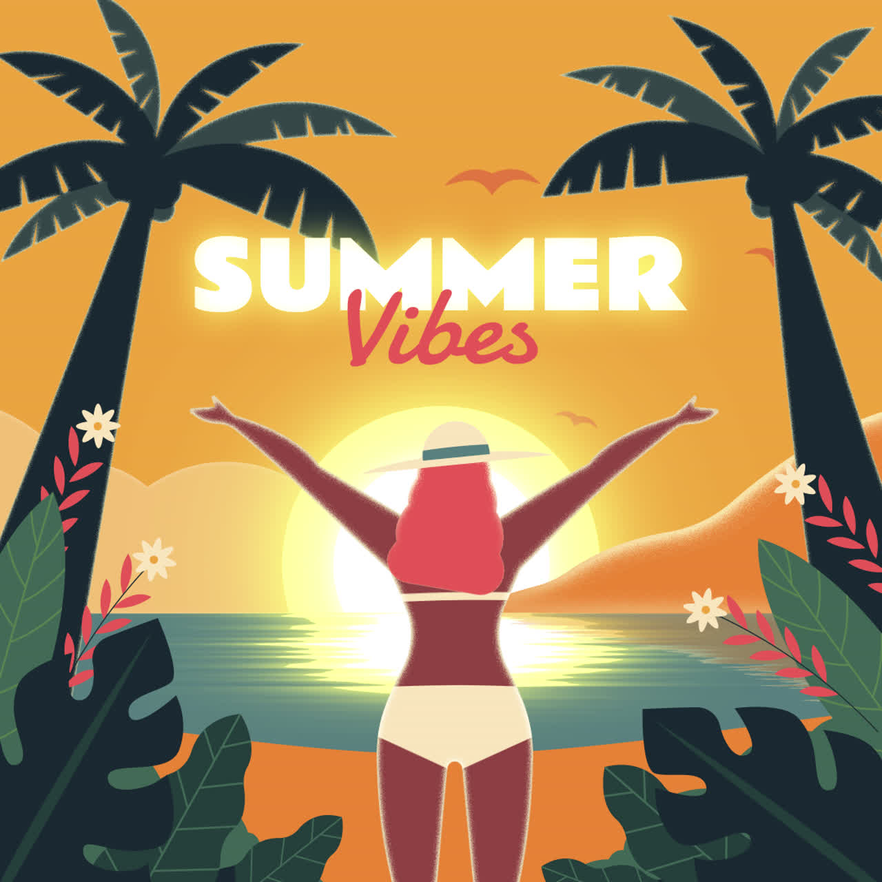 해변에서 여름의 분위기