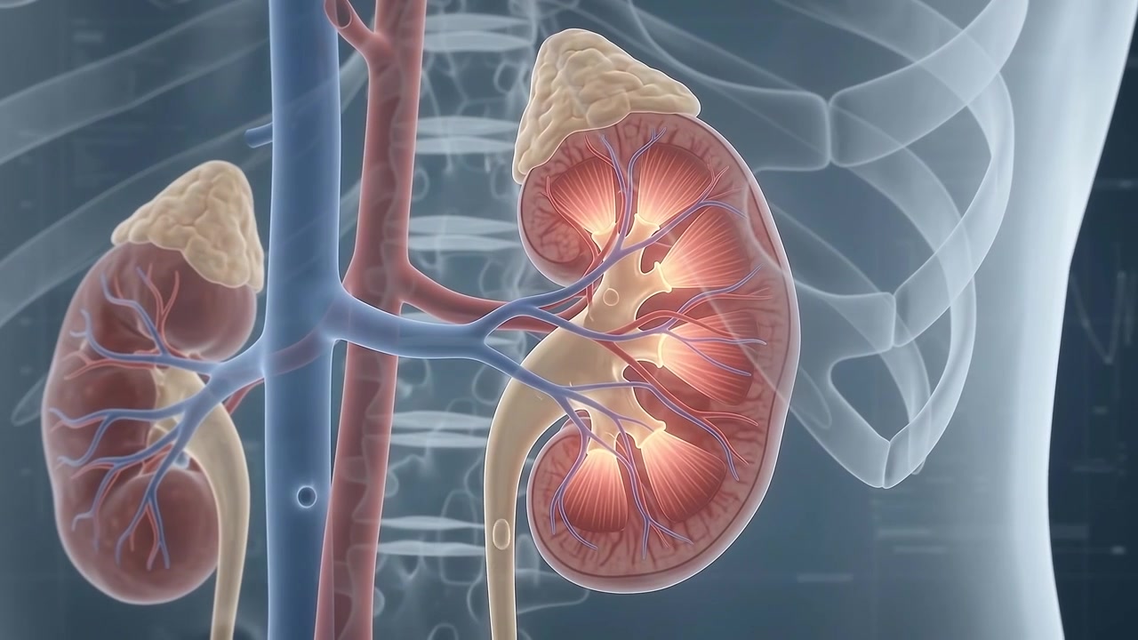 Medical Animation of Human Urinary System and Kidney Function