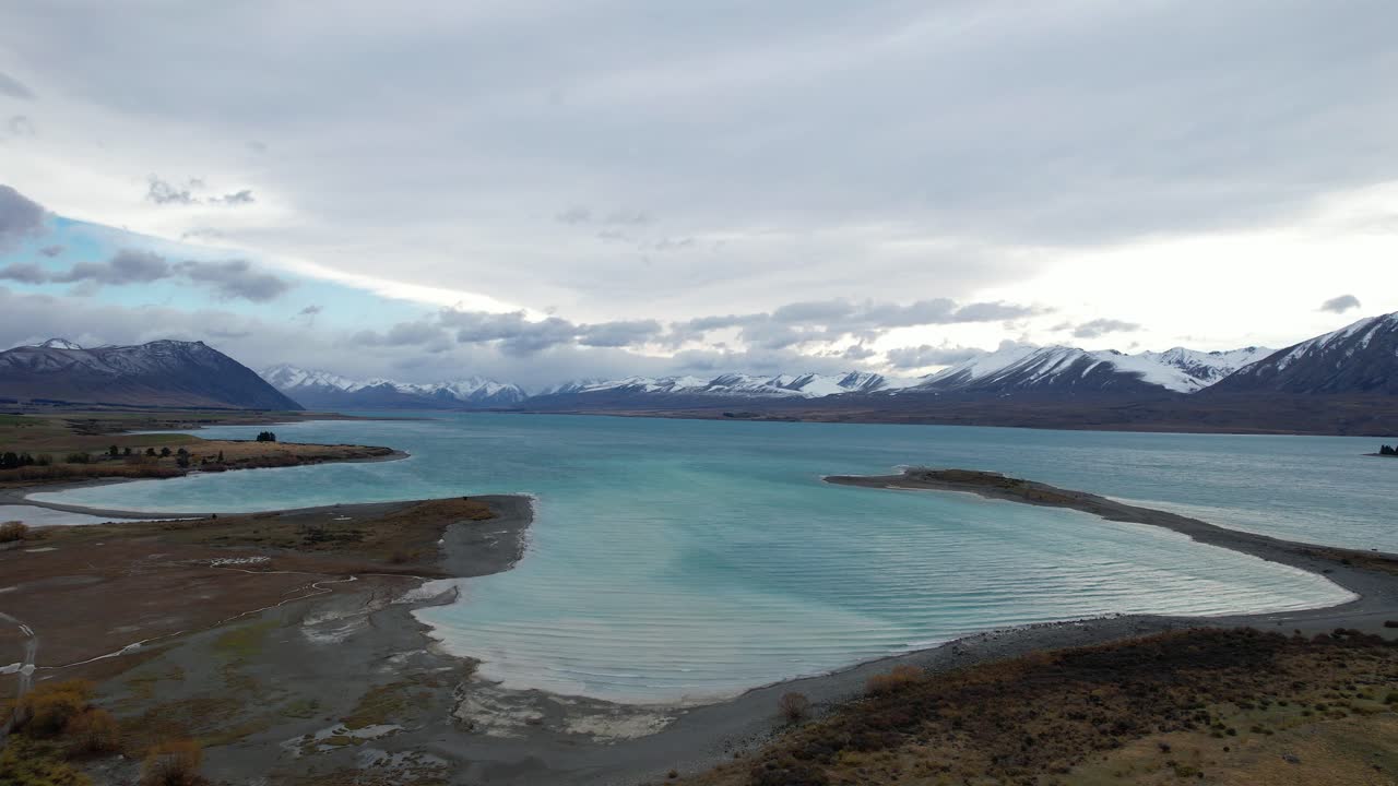 Flying Towards Lake Tekapo In South Island, New Zealand - Drone Shot