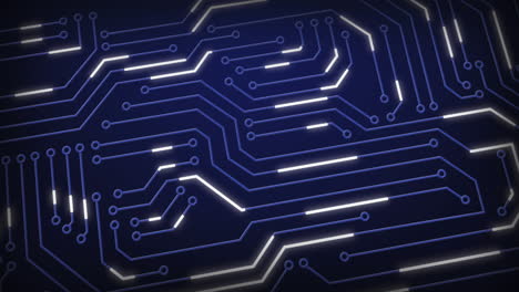 animación de una placa de circuito de computadora sobre un fondo azul